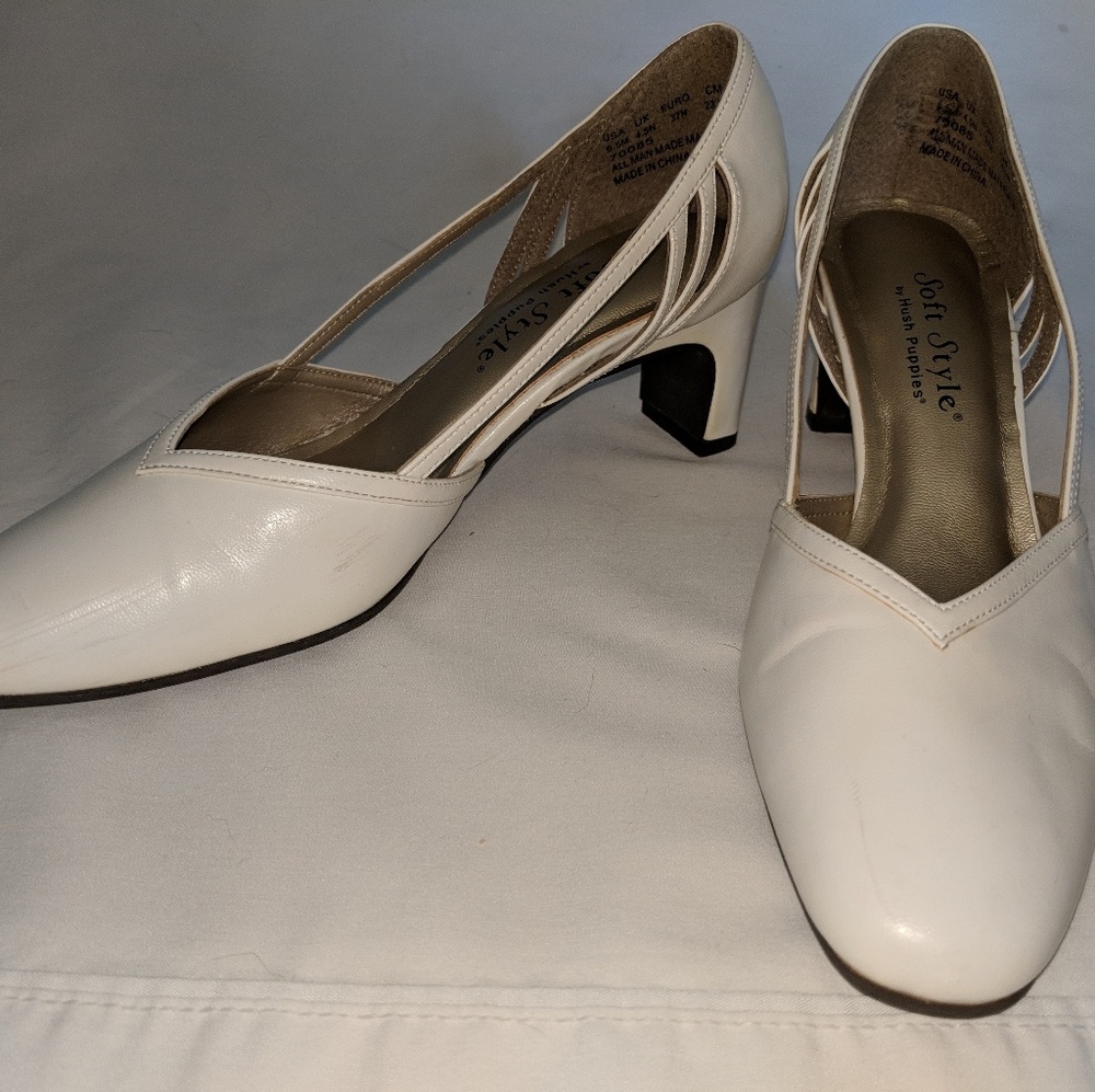 White Vintage Style Heels